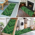 thumbnail image 5 of Saint Patrick's Day 2'x6' Runner Rugs for Hallway Kitchen Bedside Non Slip Washable, Country Green Plaid Shamrock Clovers Entryway Rug Runners with Rubber Backing, Long Carpet Runner for Laundry Room, 5 of 8