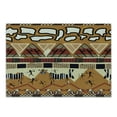 thumbnail image 1 of Ethnic Cutting Board, Style Hunting Zebra Illustration Prehistoric Tribe Life Theme Print, Decorative Tempered Glass Cutting and Serving Board, Small Size, Ruby Mustard, by Ambesonne, 1 of 1