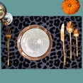 thumbnail image 4 of Placemats Set of 4 Heat-Resistant Rectangle Place Mats Black Leopard Cheetah Washable Plastic PVC Dining Table Mat Non-Slip Wipeable Woven Vinyl Placemat for Kitchen Patio Table Decor, 4 of 4
