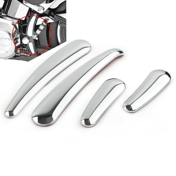 NS 4Pcs Curved Swingarm Frame Insert Chrome Set for Harley Softail Models 2008-up