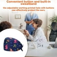 thumbnail image 3 of Gourd Caps Nurse Durability Pure Color Button Professional 8 Pieces Assorted Colors Tie Back Work Uniform Operating Hats L06, 3 of 7