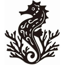 1 pc Seahorse Metal Wall Art Decor Sea Life Ocean Theme Metal Wall Art Hanging Decor Signs Nautical Seahorse Wall Sculpture Statues Decor for Home living room 11.02x9.44 Inch Seahorse