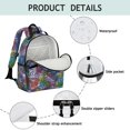thumbnail image 4 of Colorful Tropical Leaf Pattern Backpack for School,Cute School Bag,Schoolbag with Adjustable Shoulder Straps & Padded Back,15.25"x11.5"x5.25", 4 of 5
