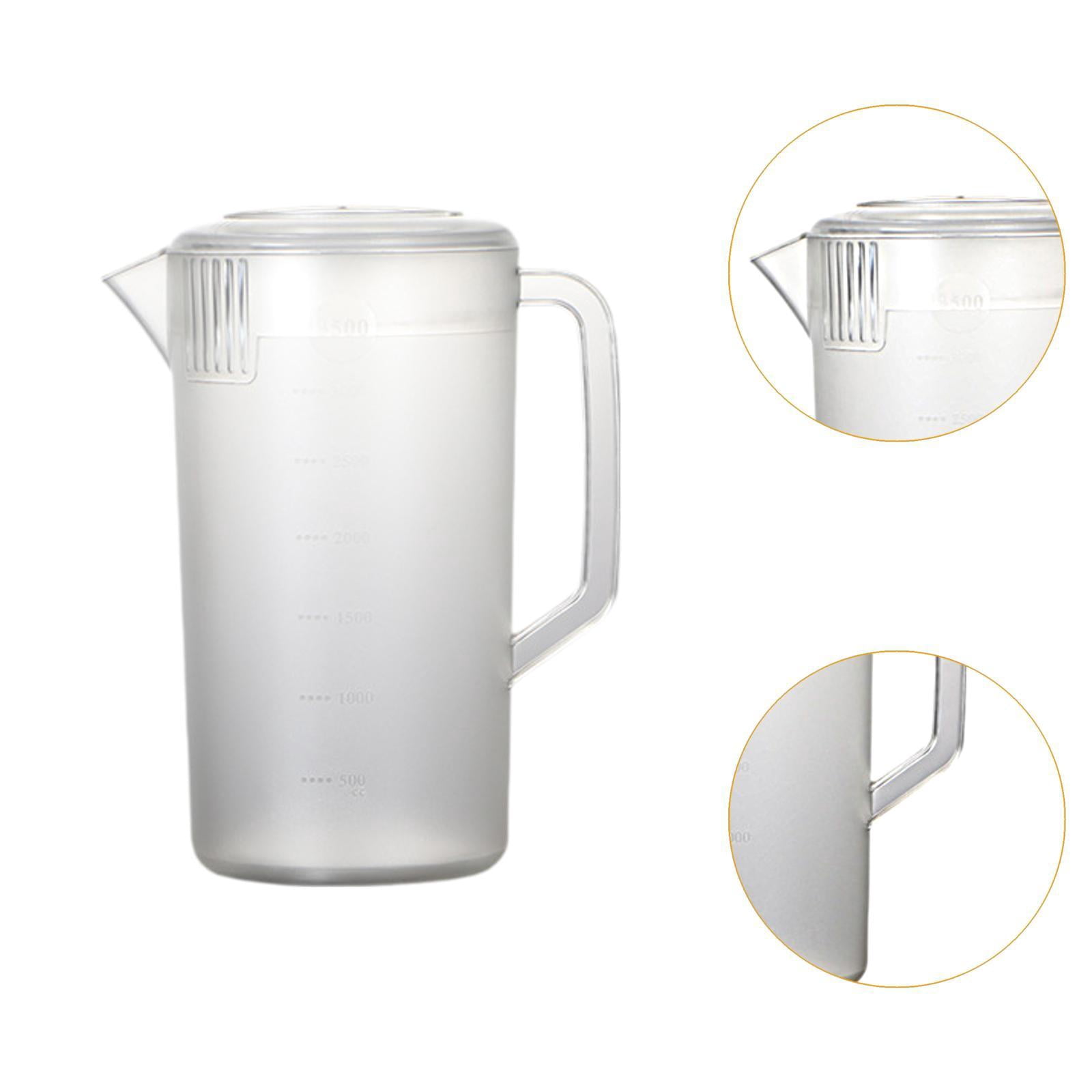 Fiocias Pitcher with scale, portable water pitcher, beverage pot, kettle for restaurant, 3500ml Clear