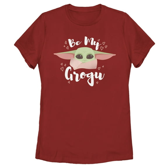 Women's Star Wars: The Mandalorian Valentine's Day The Child Be My Grogu  Graphic Tee Red 2X Large