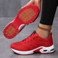 thumbnail image 4 of Running Shoes for Women Lace up Mesh Sneakers Antislip Air Cushion Breathable Tennis Shoes Lightweight Sneakers Red Size 7.5, 4 of 7