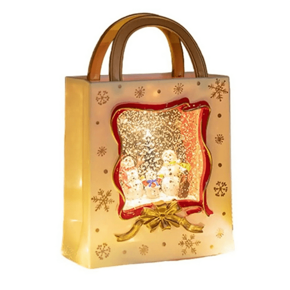 Christmas Snow Globe Lantern Musical Lighted Snow Globe Lantern Battery Powered Night Light Handbag Electric Snow Globe