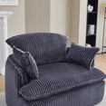 thumbnail image 5 of Gewnee Convertible Compressed Corduroy Armchair with Ottoman - Modern for Small Spaces, Living Room, Dorm, Apartment, 5 of 14