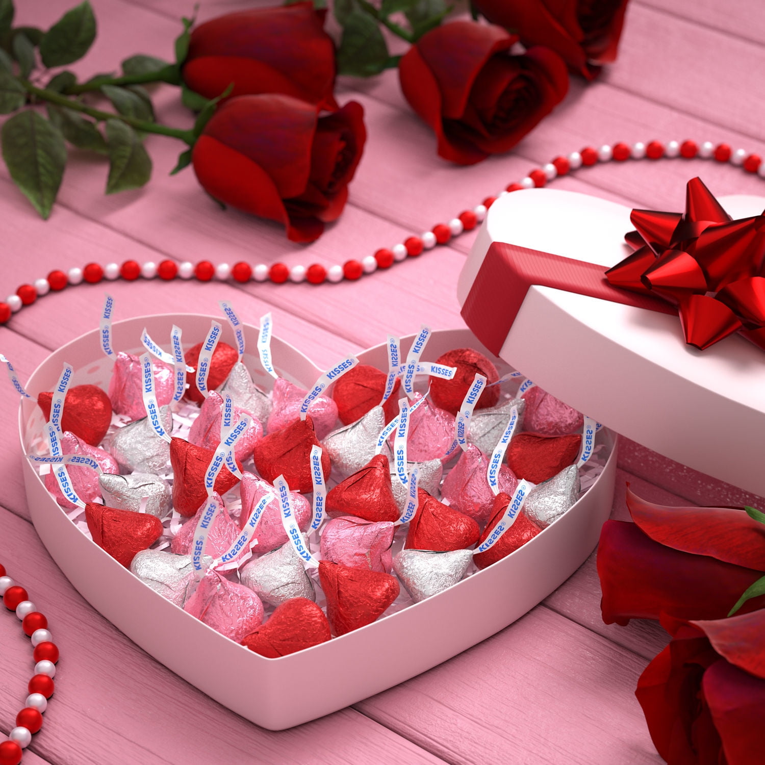 HERSHEY'S KISSES Milk Chocolate, Valentine's Day Candy Bag, 10.1 oz