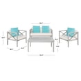 thumbnail image 4 of Safavieh Nunzio 4 Piece Outdoor Set with Accent Pillows, 4 of 6