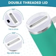 thumbnail image 3 of Yayeee 40oz Stainless Steel Tumbler with Straw and Handle Double-Wall Insulated Travel Water Bottle, Green Cat, 3 of 8