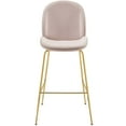 thumbnail image 5 of Contemporary Modern Urban Designer Bar Pub and Dining Kitchen Bar Side Stool Chair, Velvet Fabric Metal Steel, Pink, 5 of 6