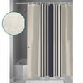 thumbnail image 3 of Midnight Blue Striped Shower Curtains for Bathroom Waterproof Fabric Bath Curtains Decor Bath Tub Curtain Beige Geometric Modern Art Decorative Shower Curtain Sets with 12 Hooks, 72x72 Inch, 3 of 6