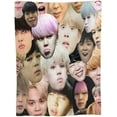 thumbnail image 3 of Blanket Jimin Collage Soft and Comfortable Warm Fleece Throw Blankets Yoga Blankets Beach Blanket Picnic Blankets Gift for Dorm room office decor Sofa Bed Camping Travel All Season, 3 of 6