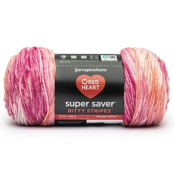 Red Heart Super Saver Bitty Stripes-Newsprint