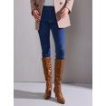 thumbnail image 6 of DARING DIVA Women's Stylish Stiletto Heels Knee High Boots with Pointed Toe Brown 6, 6 of 7