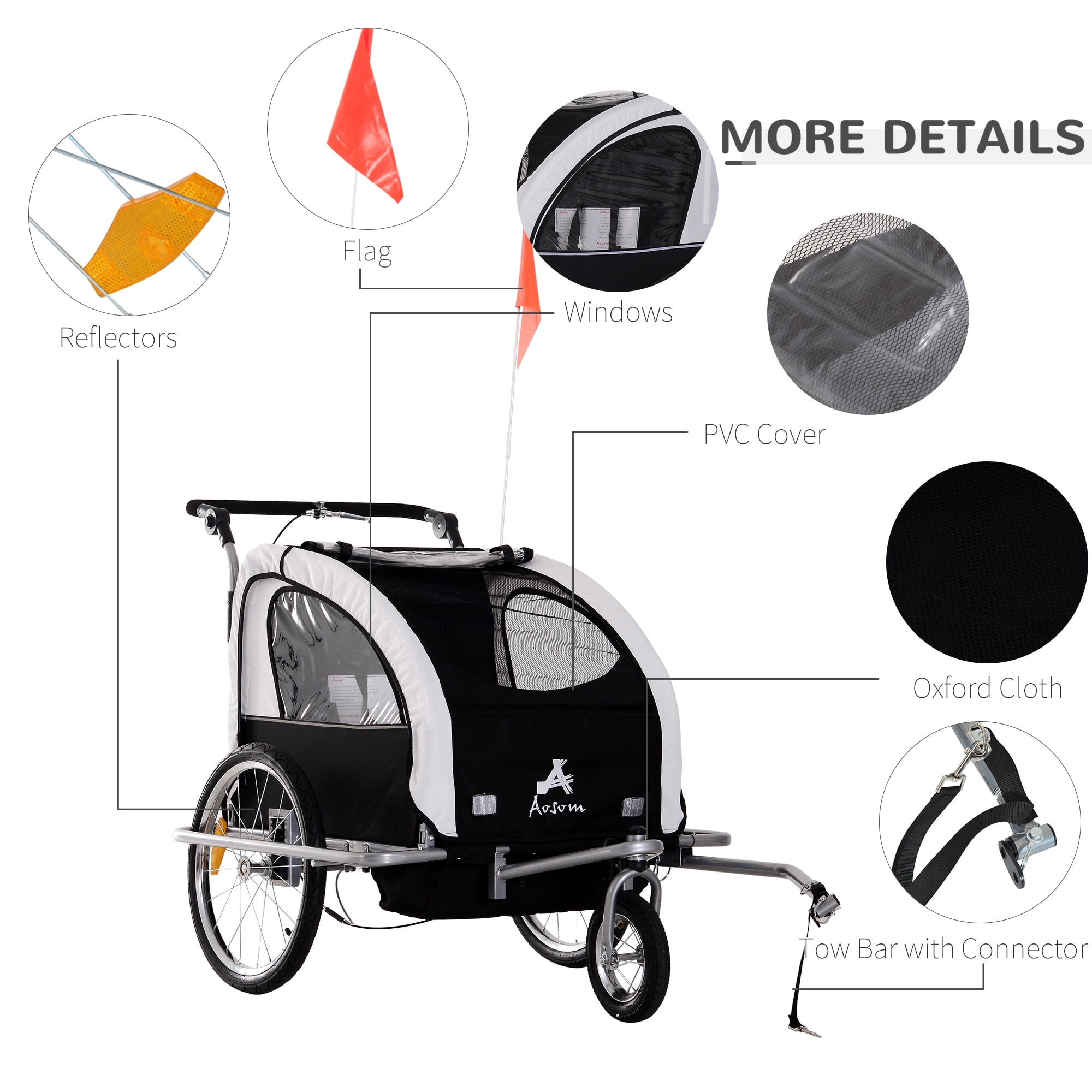 Aosom 3-in-1 bike trailer