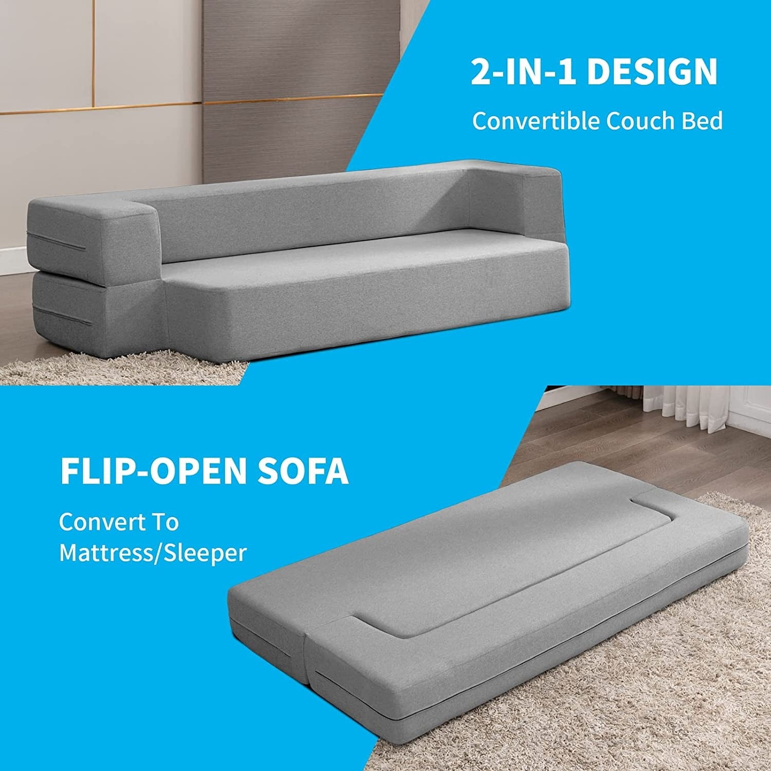 Lucid convertible foam sofa new arrivals