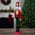 thumbnail image 2 of Northlight 35.5" Red and Green Velvet Wooden Christmas Nutcracker King, 2 of 5