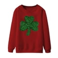 thumbnail image 4 of Women's St Patrick's Day Sweatshirt Patricks Day Gift Funny Lucky Heart Printed Green Clover Irish Gift Top Funny Saint Patrick's Tunic Tops Saint Patty's Shirt St. Patrick's Day Gift Charms Shirt, 4 of 4