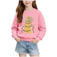 thumbnail image 2 of Cowsor Chandails en Molleton pour Filles Enfants Mignon Graphique Col Rond Chandail Tops Xmas Manches Longues Chemises de Vacances, 2 of 6