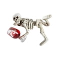 thumbnail image 2 of 2 Pack 7.5 Inch Resin Halloween Skeleton Figurines Lying Down With Wine Glass, Funny Gothic Skeleton Statues, Desktop Ornaments for Mantel Shelf Table Halloween Party Home Decor, 2 of 4