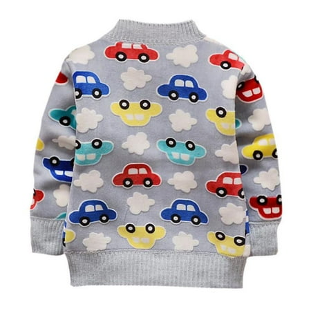 Boys Cashmere Sweater - SNHENODA Knit Cardigan Baby Boy Coats Warm Cartoon Car Pattern Button Spring And Autumn Plus Cashmere Knitting Clothing