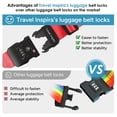 thumbnail image 2 of Correas de equipaje Travel Inspira con candado TSA para maletas de 50 a 81 cm, 2 of 9
