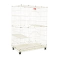 thumbnail image 1 of ProSelect 48 Inch Foldable 2 Door Cat Cage with Adjustable Perches, White, 1 of 9