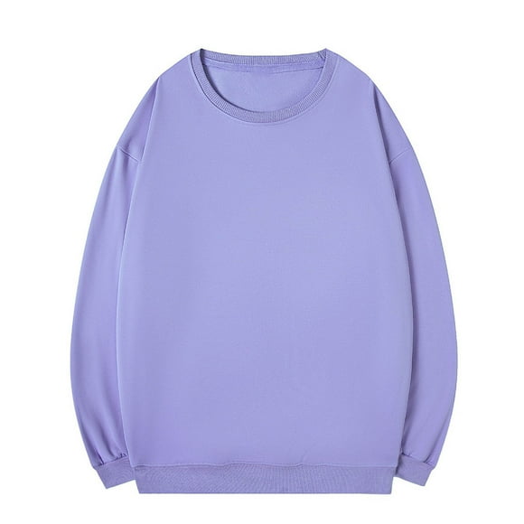 HAiming Cotton Shirts for Men Casual Long Sleeve Crewneck Loose Tops Fashion Oversized Basic Sweatshirt