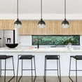 thumbnail image 3 of Globe Electric Bari 1-Light Matte Black Pendant with Half Opal Glass Shade and Brass Accents, 3 of 5
