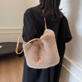 thumbnail image 2 of Bolso Borroso para Axila Hombro Mujer Sólido Felpa Gran Capacidad, 2 of 9