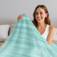 thumbnail image 5 of Turquoise Fleece Throw Blanket for Couch, Modern Abstract Art Ombre Striped Microfiber Flannel Blanket for All Season, Lightweight Soft Throw Blankets for Women, Girls, Adults, 50"x80", 5 of 9