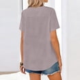 thumbnail image 5 of Women Button Down Shirts Lapel Short Sleeve Shirt Collared Work Tops Business Casual Dressy Summer Spring Clothes with Chest Pocket, Pink XXL, 5 of 7