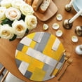 thumbnail image 2 of Round Placemats Yellow Block 15 inch Set of 2 Table Mats for Dining Table Modern Modern Art Heat Resistant Non-Slip Kitchen & Home Decorative Place Mat Set, 2 of 8