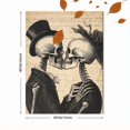 thumbnail image 3 of UXIEQU Victorian Skeleton Couple Kissing Canvas Wall Art Print 15.75x11.81 Inches, 3 of 8