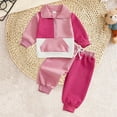 thumbnail image 2 of Zanarzt Toddler Clothes Toddler Baby Girl Spring Outfit Patchwork Long Sleeve Sweatshirt Pants Newborn Red,18-24 Months, 2 of 7