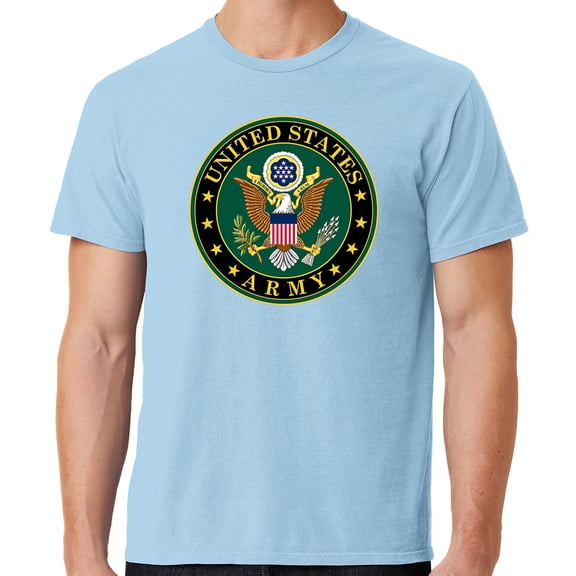 Mens US Army Insignia Cotton Tee Shirt, 3XL Glacier Blue