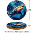 thumbnail image 3 of Shark 6Pcs Round Microfiber Leather Car Coasters, 11x11 cm/4.3x4.3 in, Cup Holder Coasters for Car, Drink Absorbent Car Coasters, Slip Car Coaster Set, 3 of 6