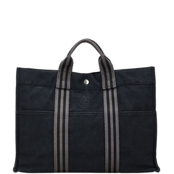 Pre-Owned Hermes Four Tote MM Bag Handbag Black/Gray Canvas Women's HERMES (Good)