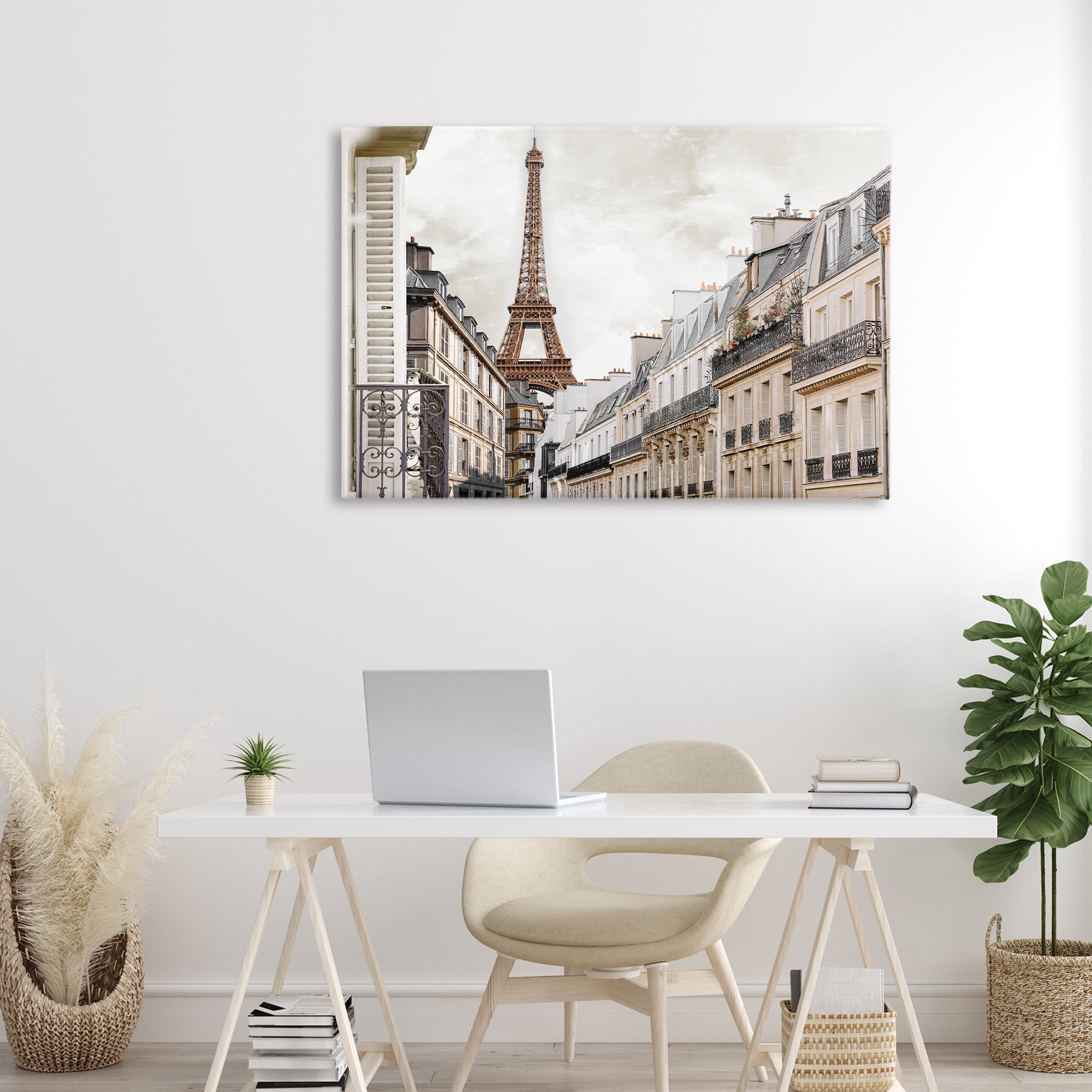 Stupell Industries Eiffel Tower Through Parisian Balconies Canvas Wall Art, design by CAD Designs