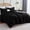 Black-Queen, variant on Queen Comforter Set Black  3 Pieces Solid Comforters Size Breathable Quilted Bedding Sets Luxury Soft Microfiber Down Alternative For All Season (1 & 2 Pillowcases)