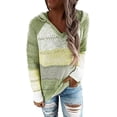 thumbnail image 1 of Womens Pullover Hoodie Sweaters Color Block Long Sleeve Sweatshirts Lounge Hoodie Tops, 1 of 7