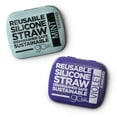 thumbnail image 1 of GoSili Standard Straw Tins, 2 pk, Mint/Violet, 1 of 9