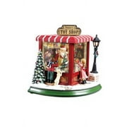 Icy Giftware Set of 2 Red and Green Animated Musical Santa Toy Shop Christmas Figurines 8.5"