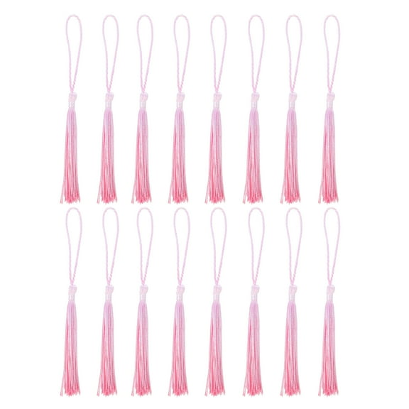 Guiyong 16Pcs DIY Bookmark Tassels Fan Hanging Tassels Decorative Gradient Color Tassel