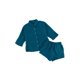 thumbnail image 2 of TRKIYQC Traje de dormir de 2 piezas para mujer, camisa de cuello vuelto de un solo pecho de manga 3/4 de color sólido + pantalones cortos de cintura elástica TRKIYQC moda, 2 of 6