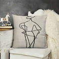 thumbnail image 2 of SHANXI Boho Abstract Line Woman Throw Pillow Covers, Gifts for Women Girls, Minimalist Female Body Modern Art Pillow Cases  Home Living Room Sofa Decor  20x20in, 2 of 5