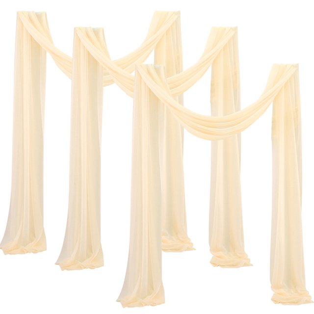 LCXmlly Roasting Pan Wedding Arch Drape Fabric Long 3 Panels Wide Sheer Wrinkle Free Soft Party Backdrop Drapery
