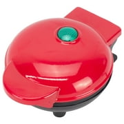 Homeland Goods Mini Waffle Maker, Portable Electric Round Waffle Maker Grill for Individual Waffles, Non-Stick, Red